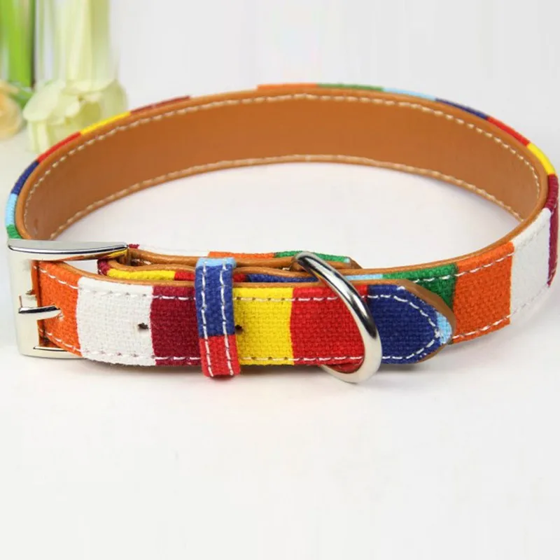 Регулируемый ошейник для собак дизайнерский больших кожаный Простой маленьких