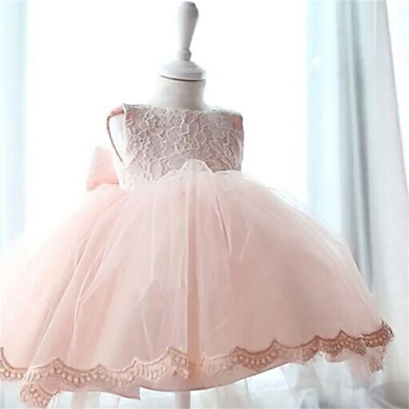 Baby Girl Dress Pink Dresses for Baptism Christening Gown 1 Year Birthday Party Girls Vestidos 9 24M | Мать и ребенок