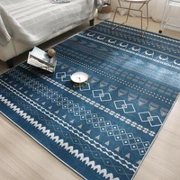 modern blue striped classic art carpet non slip soft bedroom living room sofa rectangular floor mat