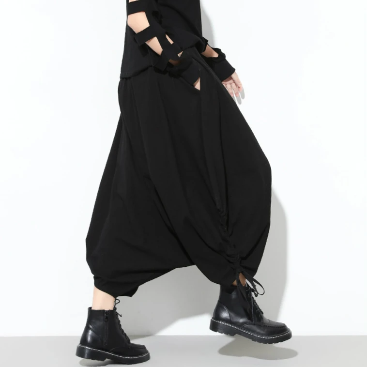 Хип хоп хиппи бохо хлопковые винтажные мешковатые брюки с карманами в стиле