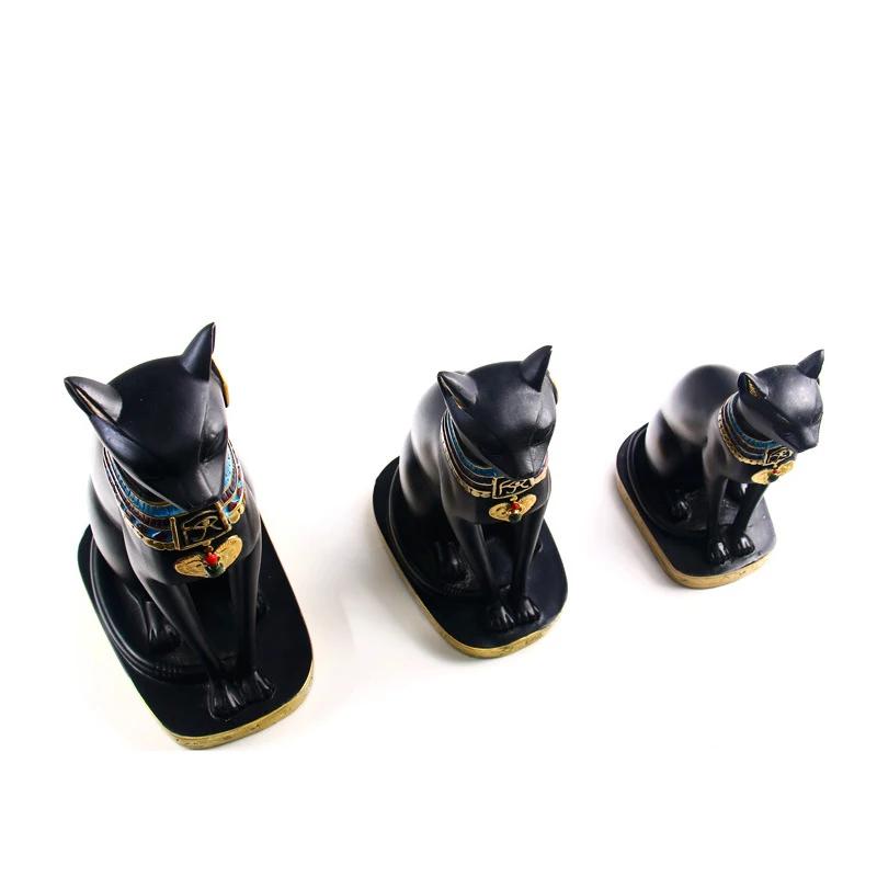 Feng Shui Egypt Moon Goddess Bastet Incarnation Cat God Figurine Egyptian Resin Home Office Desktop Decor Craft | Дом и сад