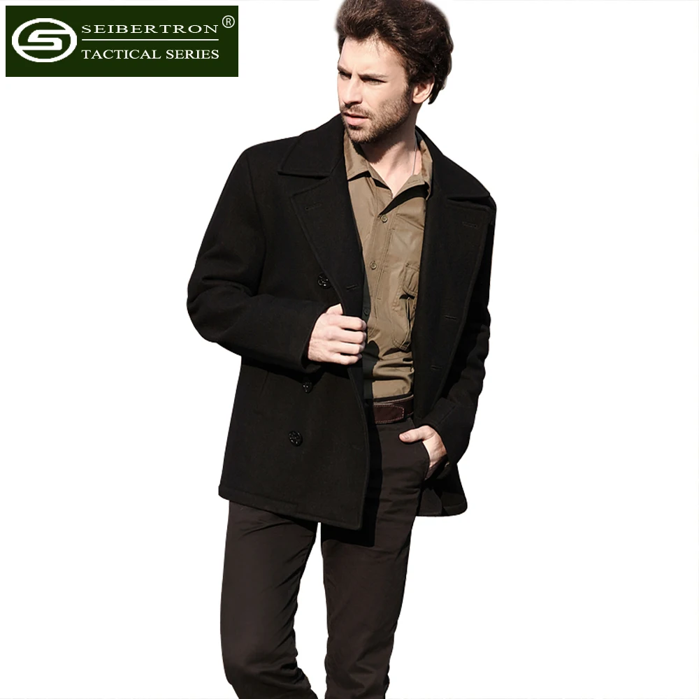 Новое мужское шерстяное пальто США темно синий тип 80% шерсть USN полупальто куртка