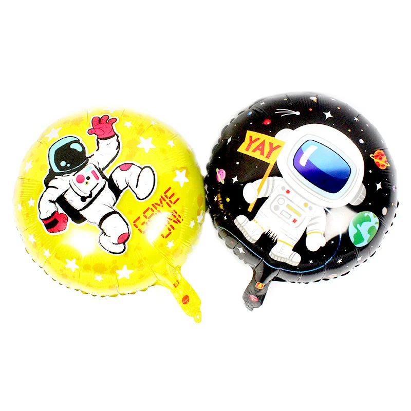 18inch black/yellow spaceman baloons Round birthday party foil toy balloon space | Дом и сад