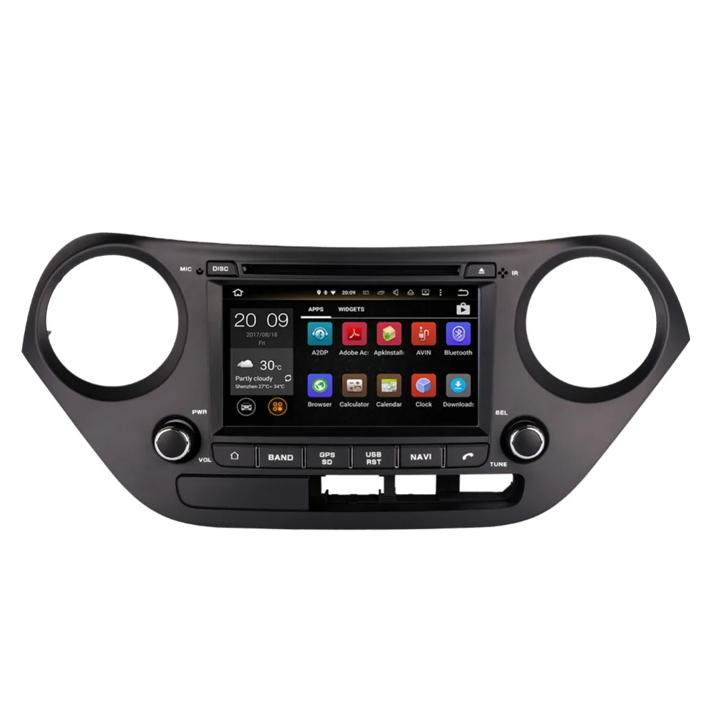 4 ГБ ОЗУ Android 8,0 Восьмиядерный Автомобильный gps навигатор для hyundai I10/hyundai Grand i10 2013-левое управление мультимедийным плеером