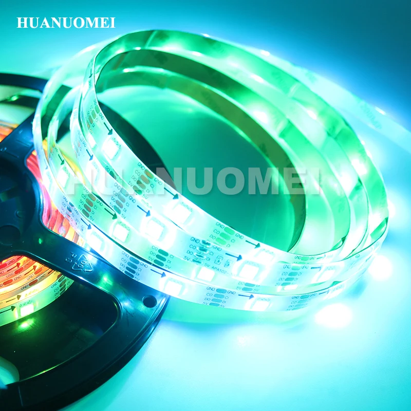 

5V 30LEDs/M APA102 RGB LED Strip 5050 SMD Digital Flexible Pixel Tape Light TV White PCB Waterproof IP65 Outdoor Decoration Lamp