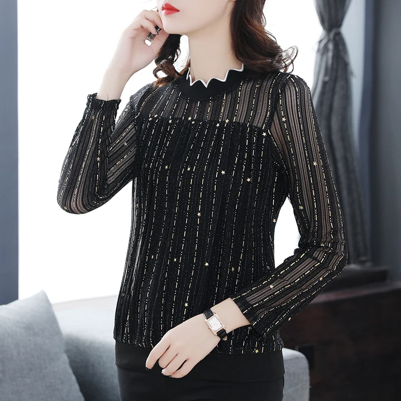 2018 autumn woman Long sleeve lace new blouse fashion solid female shirts women's tops plus size 3XL feminine blusas 1013 40 | Женская