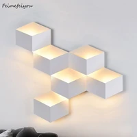 luces led decoracion modern simple creative wall light led bedroom combinable nordic lamp living room corridor hotel wall lamp