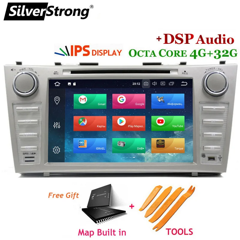 Silverstrong Android8.1 4G 2DIN автомобильный DVD для TOYOTA CAMRY V40 AURION OctaCore 32 Гб DSP вариант 2007 2008 2009 2010