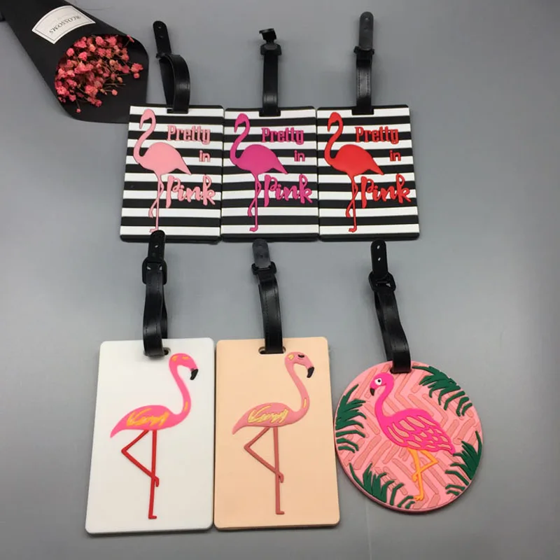Мультяшная бирка для багажа с милым фламинго аксессуары путешествий силиконовый
