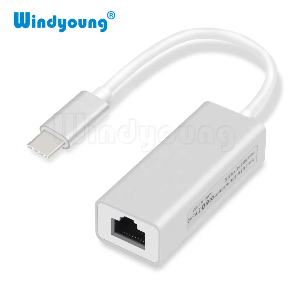 

Windyoung USBC Ethernet Adapter 10/100Mbps Type C RJ45 Lan Adapter USB-C Type-C Network Card USB Ethernet for MacBook Chromebook