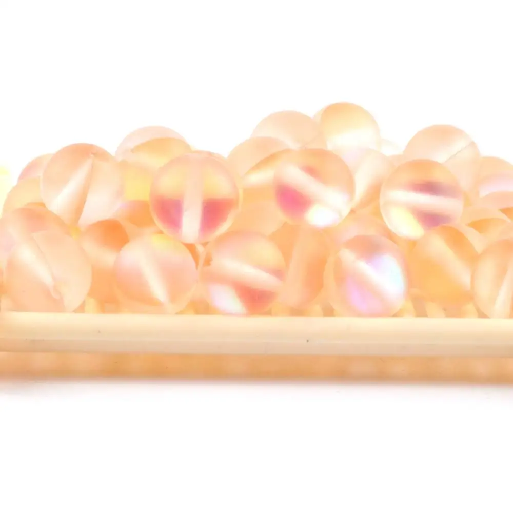 Matte Apricot Ассорти натуральный Австрийский Кристалл Лунный Камень Круглые бусины для изготовления ювелирных изделий 6 мм-12 мм блестящие шарики аксессуары - Цвет: Matte Apricot