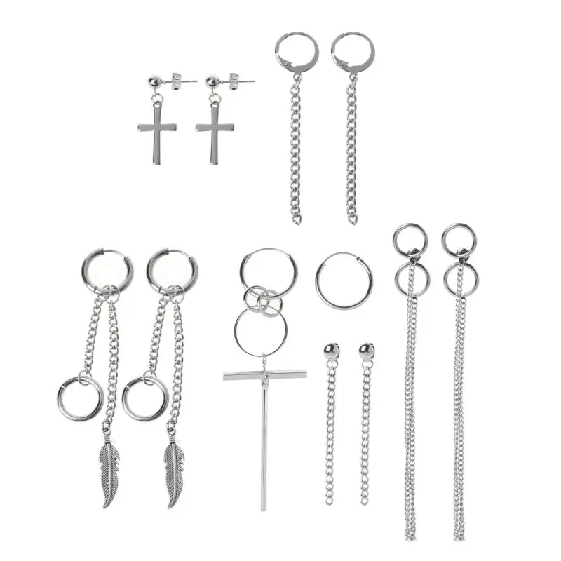 

Korea Jewelry KPOP Bangtan Boy Punk Titanium Steel Tassel Chain Kit