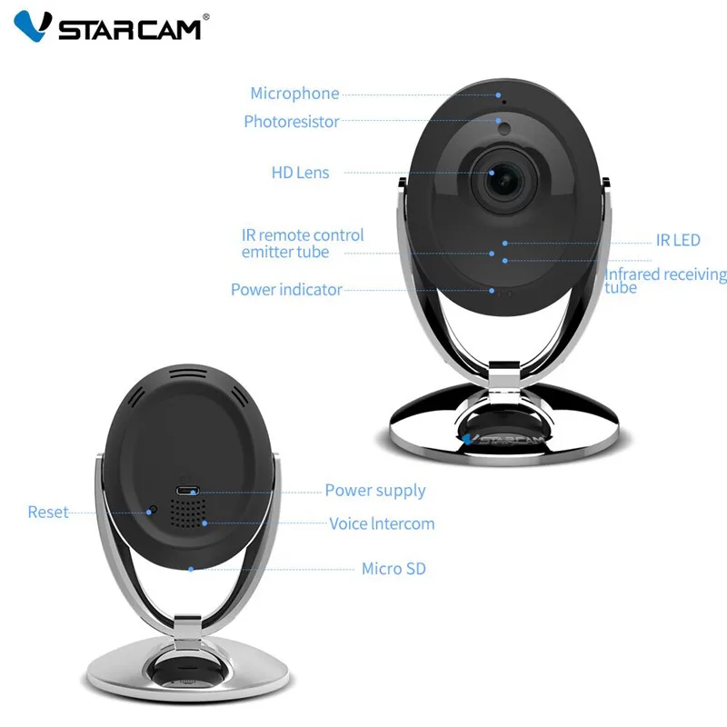 VStarcam C93 Wi-Fi IP Камера 720 P Ночное видение 2-способ аудио Беспроводной движения