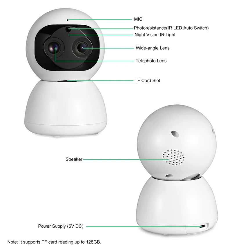 Hebeiros 1080P 2MP зум-объектив Беспроводная облачная IP Wifi камера автоматическое