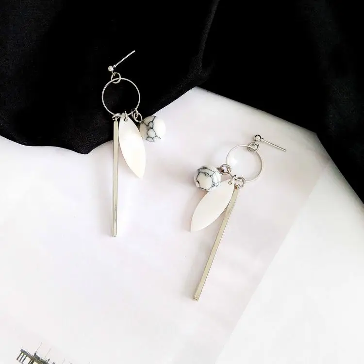 Серьги гвоздики с натуральными ракушками и камнями|ancient earrings|geometric earringsearrings stone |