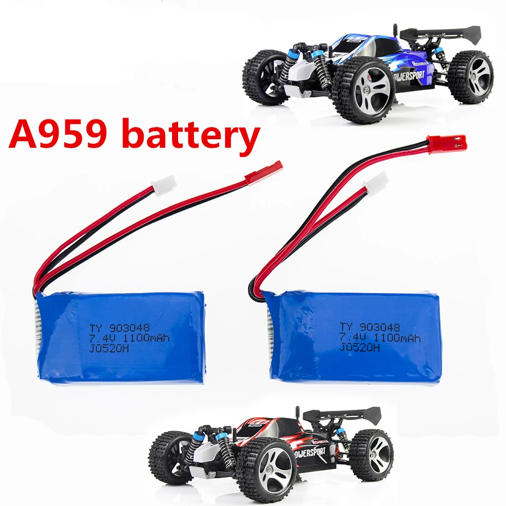 2 шт. LiPo аккумулятор 7 4 В 1100ma для Wltoys A949 A959 A969 A979 K929 Радиоуправляемый вертолет