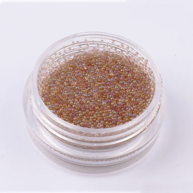 Light brown 0,4/0,6 мм Мини маленький стеклянный шарик украшения для ногтей пистолет серый Розовое Золото Икра DIY инструмент гвоздь шпильки аксессуары - Цвет: Light brown