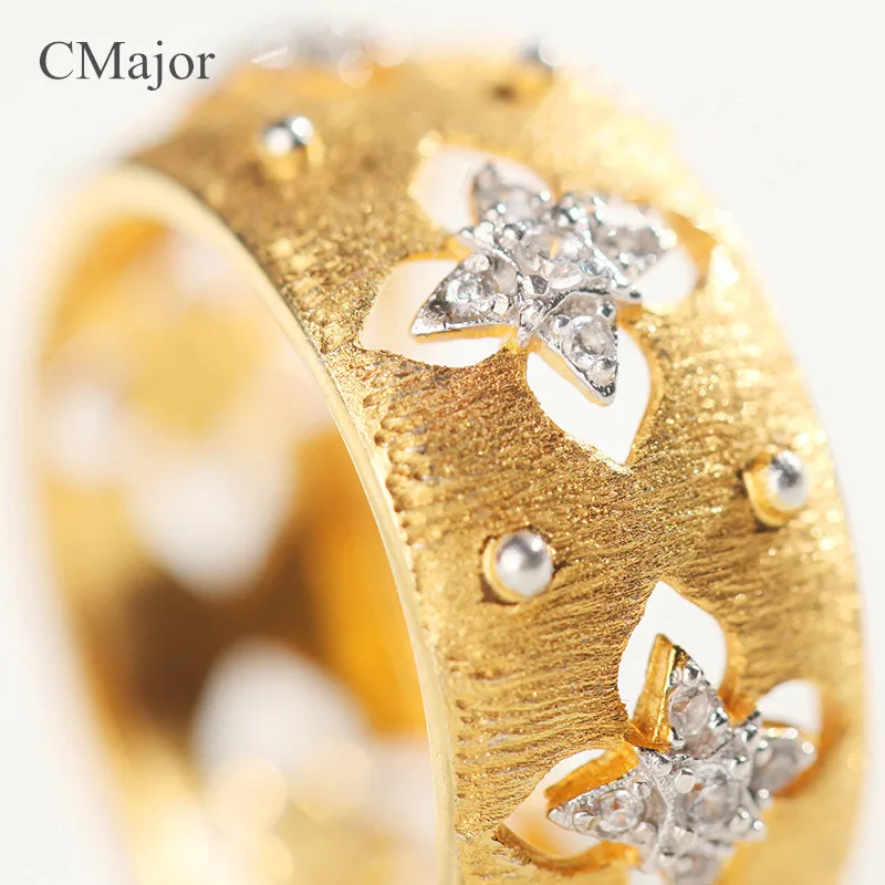 CMajor итальянские ювелирные изделия из серебра 925 пробы полые кольца с