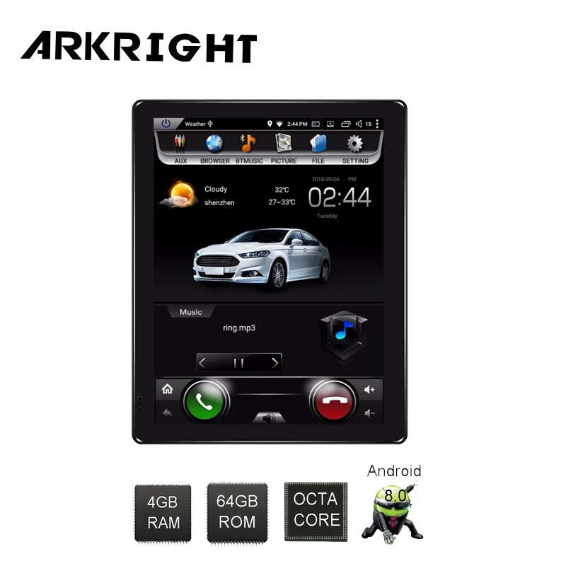 Автомагнитола ARKRIGHT New 9 7 дюйма 1 Din 4 Гб + 64 ГБ Android 8 GPS DVD плеер универсальный