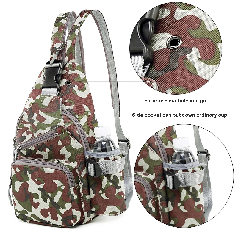 Boshikang Sling Bag Oxford Chest Pack Men Messenger Bags Casual Travel Male Small Crossbody Camouflage Teenager Daypack | Багаж и сумки