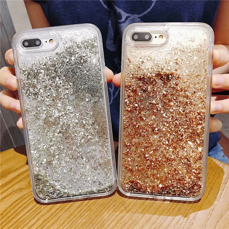 Чехол DIS Модный Блестящий динамичный зыбучий песок чехол для телефона iphone 6 6s plus X 8