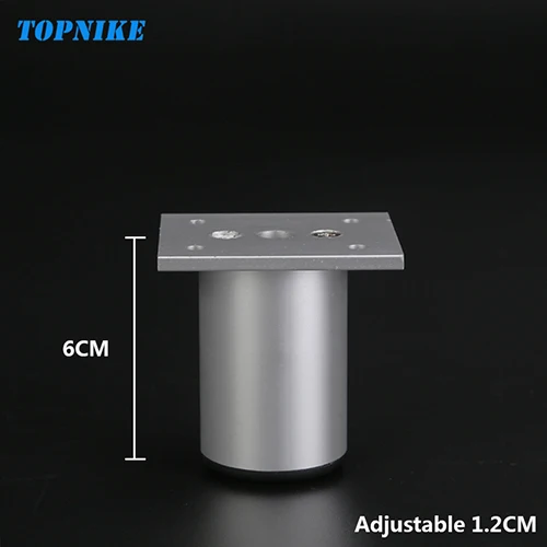 6CM(38x60mm) TOPNIKENon-ржавеющие ножки для шкафа из алюминиевого сплава, ножки для дивана, ножки для стола, ножки для кухонного шкафа, могут быть настроены по высоте - Цвет: 6CM(38x60mm)