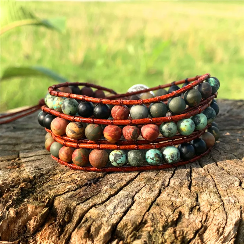 

Unique Wrap Bracelet Leather Bracelets 3 Strands Wrap Bracelets Woven Multilayer Boho Bracelet Handmade Jewelry Dropshipping