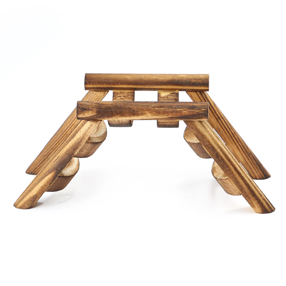 Wood Color Домашнее животное Хомяк Мышь Птица Деревянный мост скалолазание лестница упражнения игры лестницы игрушка Новинка - Цвет: Wood Color