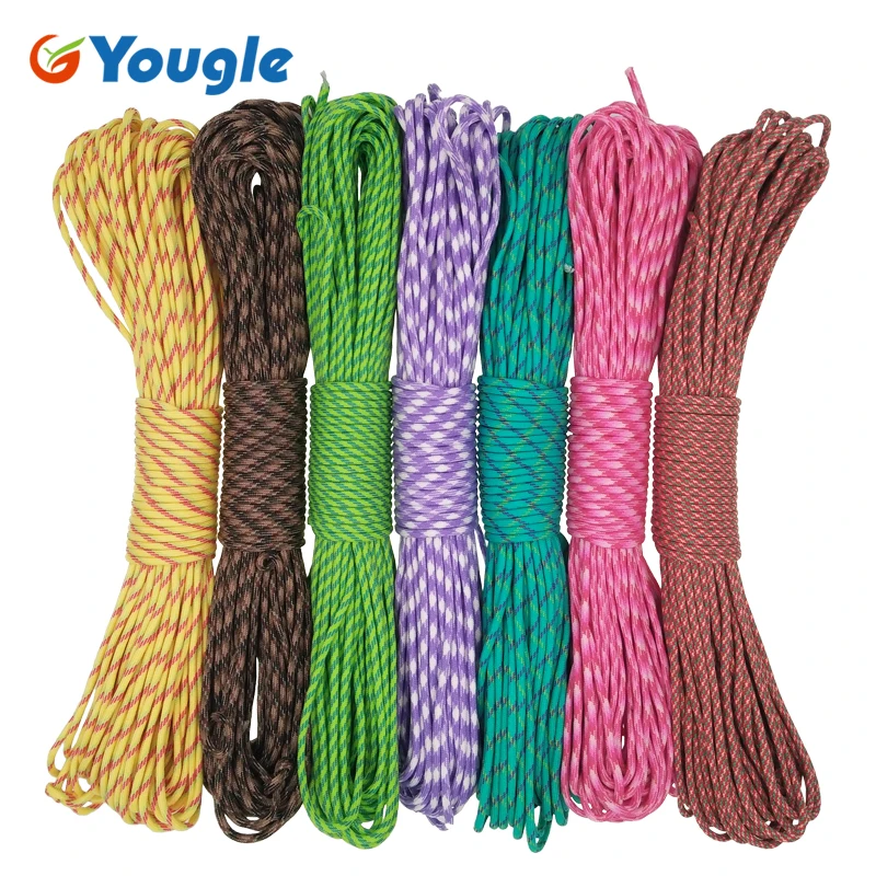 YOUGLE Paracord 550 парашютный шнур веревка Mil Spec Тип III 7 подставка 100фт альпинистское