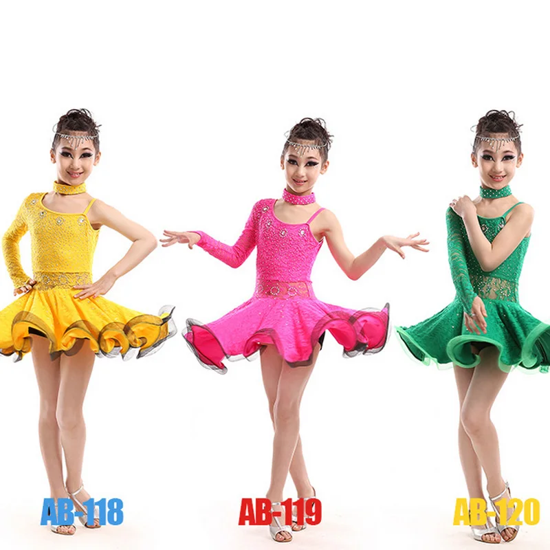 Детский Конкурс бальных танцев платье для латинских девочек танцевальные