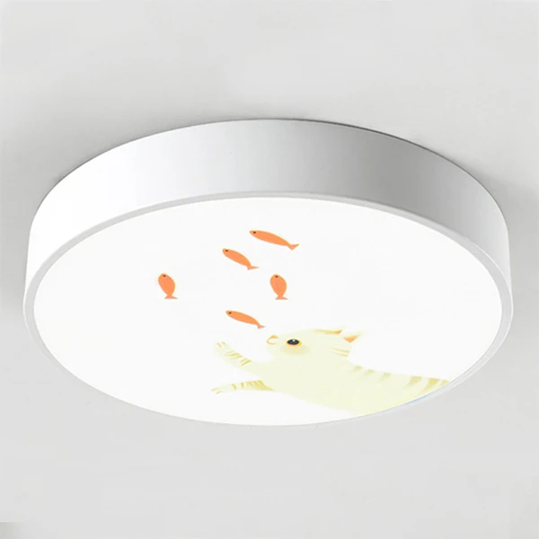 White 4 Colors Cartoon Led Ceiling Lamp Acrylic Lamp Shade for Kids Childs Modern Nordic Round Ceiling Lights Fixtures Living Room - Цвет корпуса: White