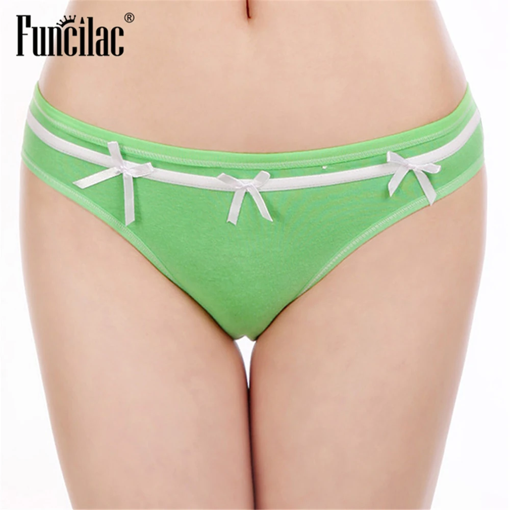 FUNCILAC Фирменное нижнее белье Для женщин лук лоскутное трусы сексуальные