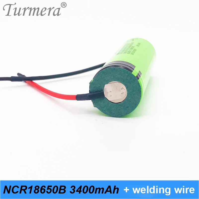 Аккумулятор 18650 3400mah ncr18650b 3,7 v Аккумулятор для отвертки и внешнего аккумулятора+ сварочный провод Turmera 3400mah аккумулятор