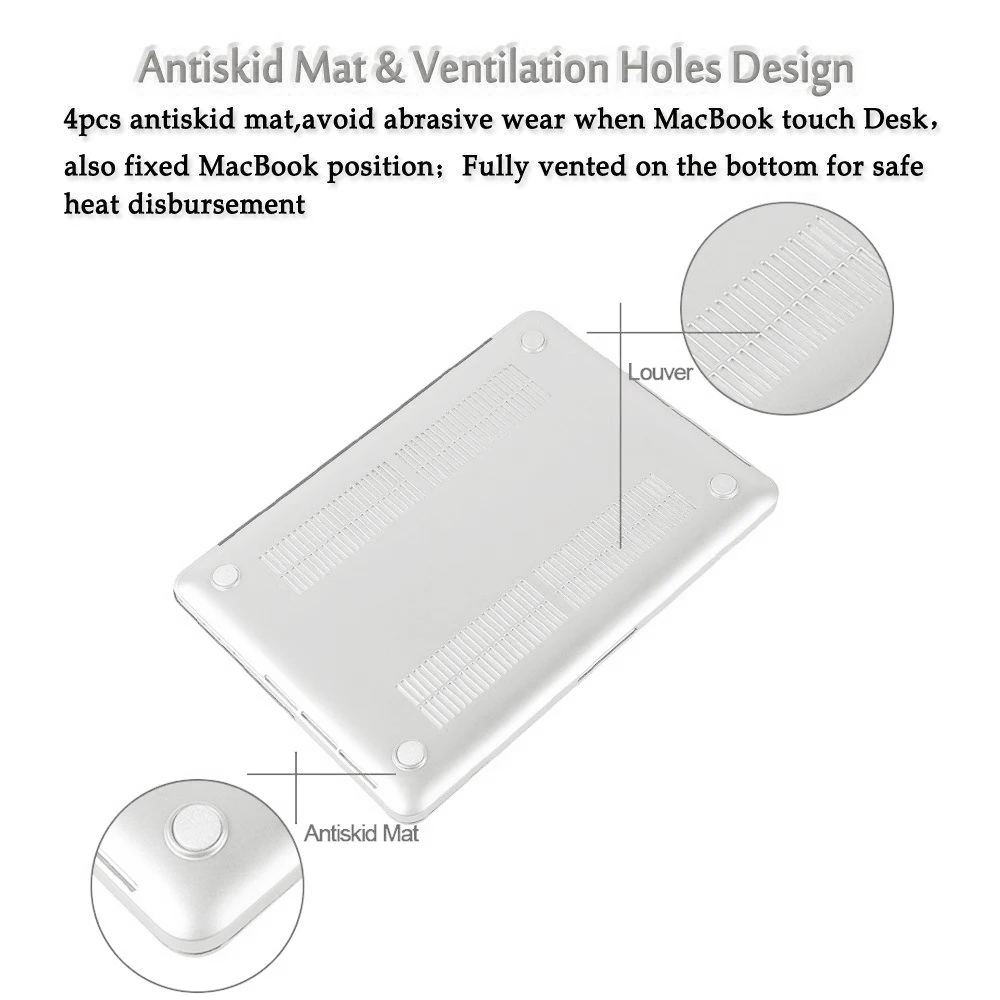 White Matte Frosted Surface Case Anti Clear Cover Protector for Macbook Air 11 13 Pro Retina 15 Full Protect IClover | Компьютеры и
