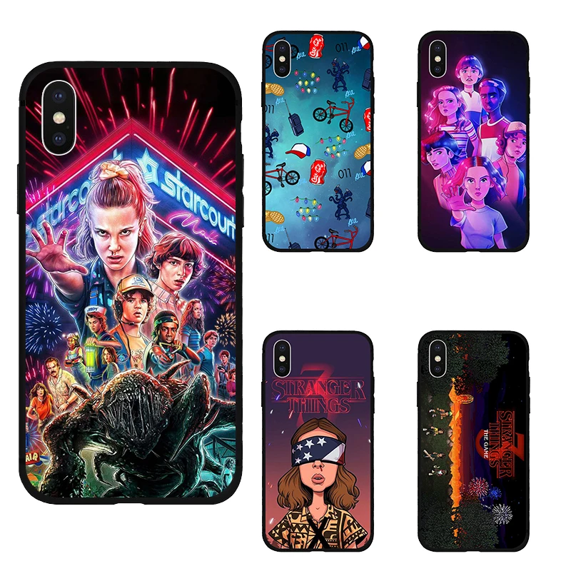 Stranger things Сезон 3 черный мягкий ТПУ чехол для телефона iPhone 8 7 6 6S Plus X XS XR MAX 5 5S SE