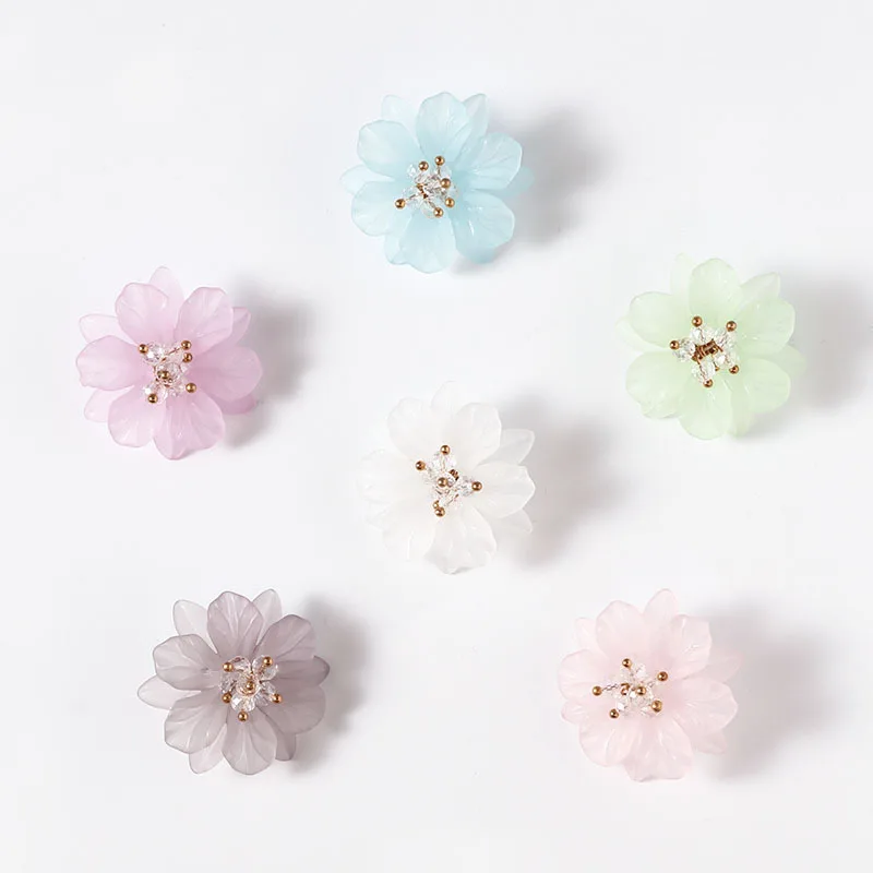 

2 Pcs Resin Crystal Flowers Wedding Decoration Accessories Materials For Handmade Jewelry Making Supplies Diy Jewelry Charms