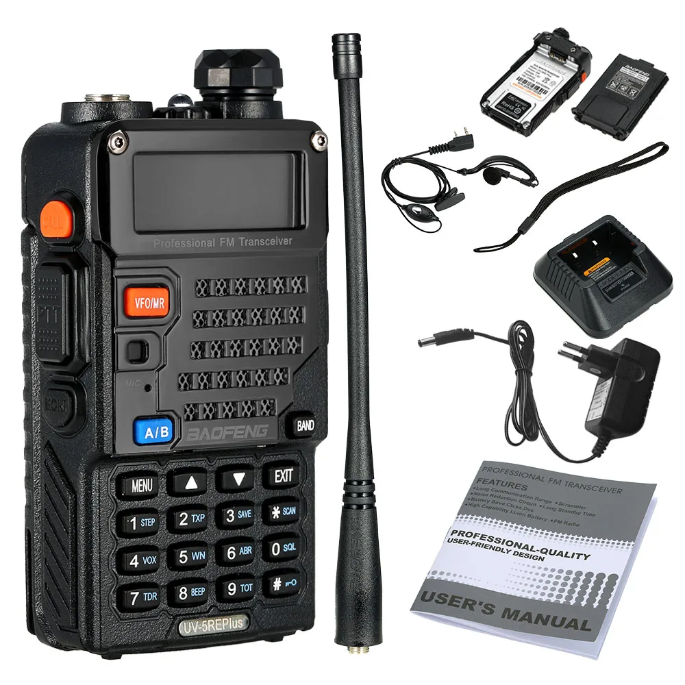 100% Оригинал Baofeng 5RE plus 136 174 mhz 400 520 VHF UHF радиоприемник 128CH 5 W двухстороннее