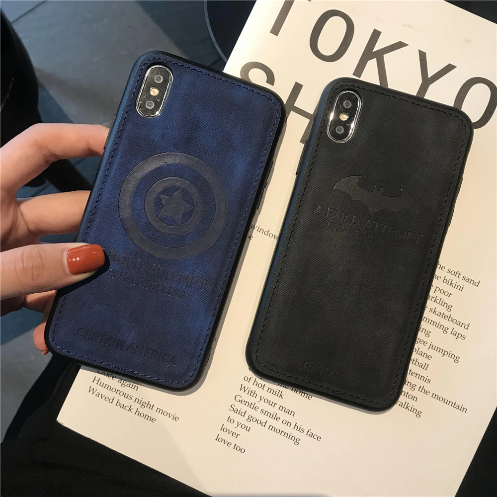 Роскошные Marvel Super Hero Человек-паук Бэтмен олень узор чехол для телефона iPhone 7 8 плюс
