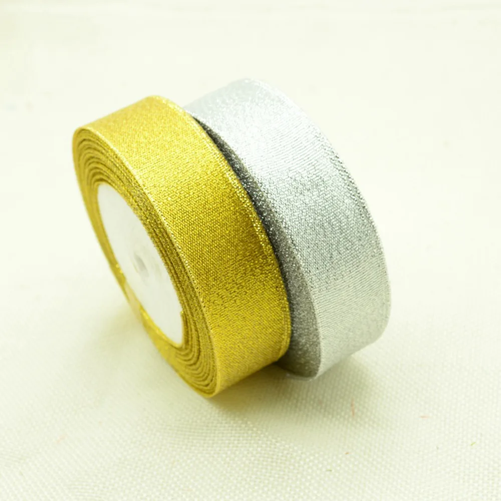 Gold silk Satin Ribbon 25Yards 25mm Packing Material DIY Craft Wedding Party Decoration Gifts box Wrapping Scrapbooking Supplies | Дом и сад