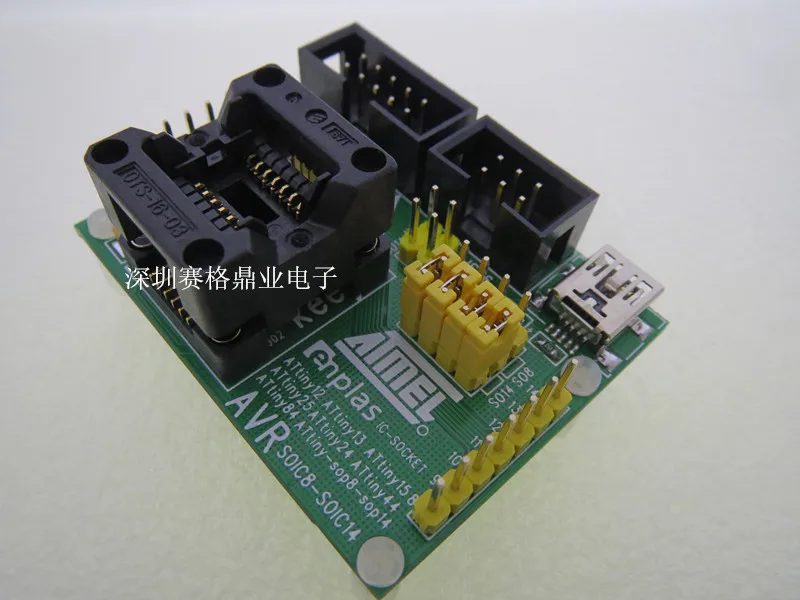 Оригинальное тестовое сиденье ATMEL IC ATtiny24 ATtiny44 программирование сжигания ATtiny84