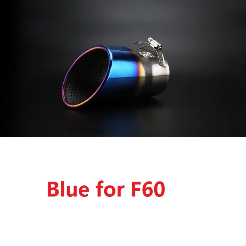 Blue for F60 Наконечник глушителя из нержавеющей стали для Mini Cooper Countryman Clubman R55 R56 R60 F54 F55 F56 F60 Замена - Цвет: Blue for F60