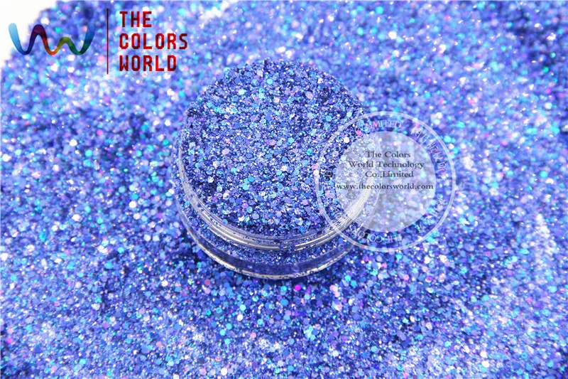 HA2042 303 Лазерная голографическая Королевская Синяя форма шестиугольника Блестки