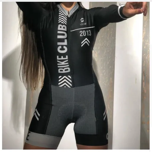 as picture Pro Team Triathlon Suit Women's long sleeve Cycling Jersey Skinsuit Jumpsuit Maillot Cycling Ropa ciclismo set gel 043 - Цвет: as picture