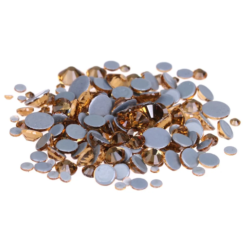 

AAAAA Quality Lt C Topaz Hot Fix Rhinestone Super Bright Glass Strass Hotfix Iron On Crystal Rhinestones for Wedding Decoration