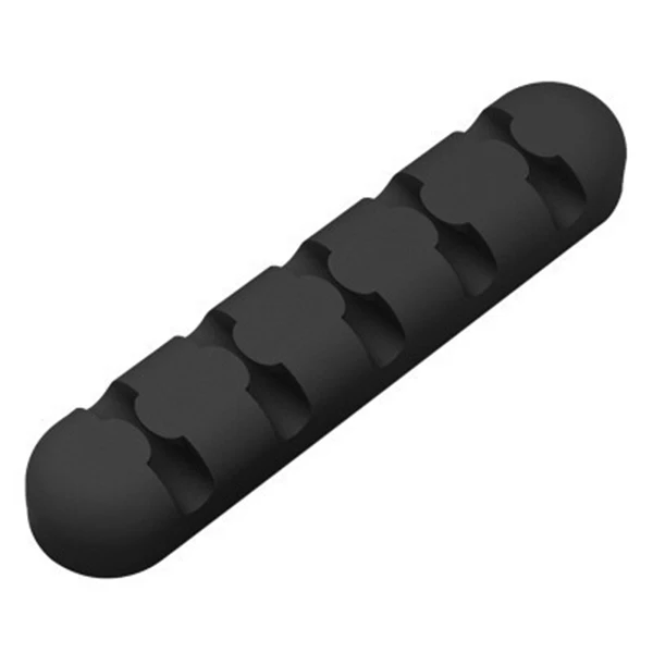Suntaiho USB Кабельный органайзер, силиконовый держатель для сматывания кабеля, держатель для организации рабочего стола, устройство для хранения проводов, органайзер для наушников - Цвет: black