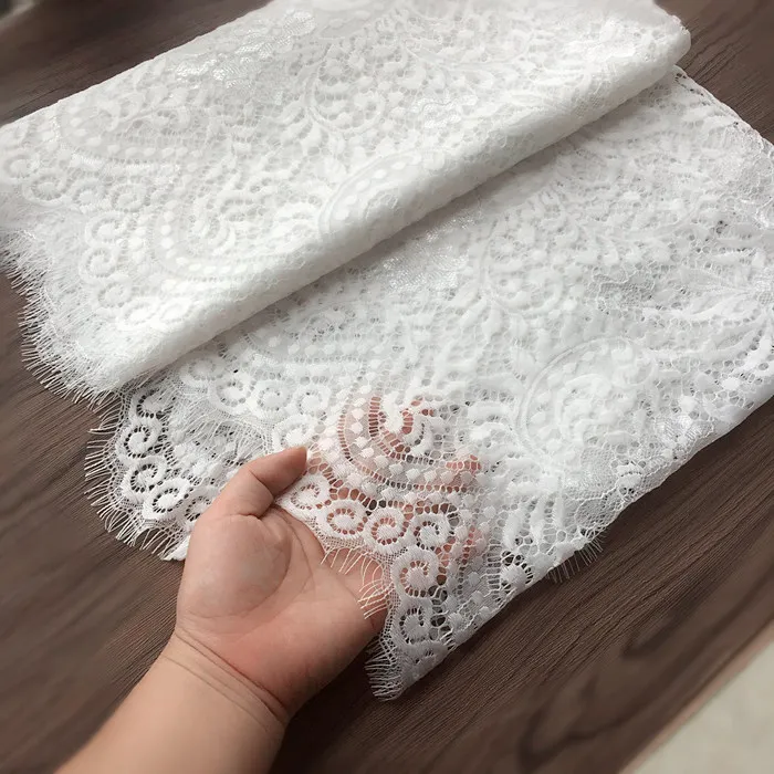 73cm width White and black Romantic Net Eyelash soft Lace Fabric Wedding dress Doll Craft 3meter | Дом и сад