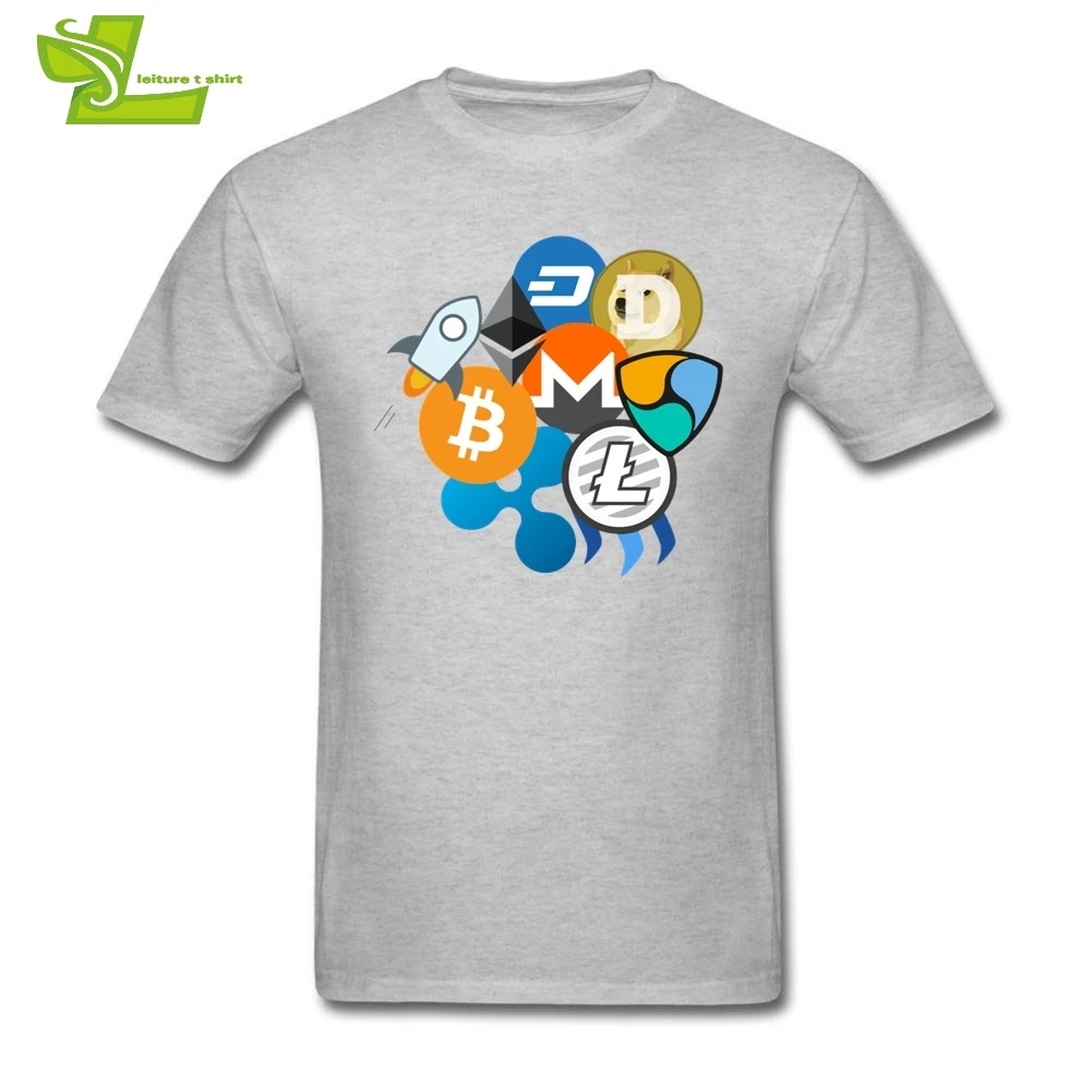 Футболка Cryptocurrency Bitcoin Ripple Ethereum Litecoin NEM Dash Monero Stellar Lu мужские топы с короткими