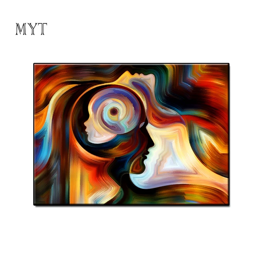 

MYT много женских головок, подходят вместе, ручная роспись, абстрактная картина маслом на холсте, Настенная картина для гостиной, домашний де...