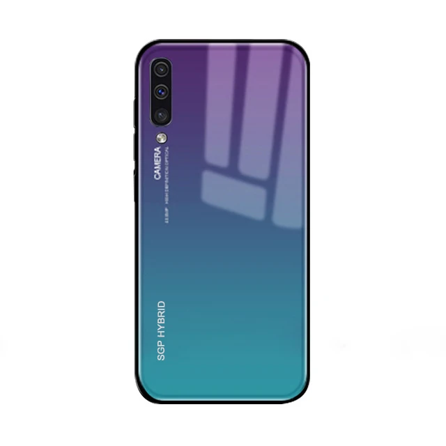 Purple Красочные для samsung Galaxy A50 Чехол Мягкий ТПУ закаленное Стекло задняя крышка на Galaxy A50 A30 A10 M30 M20 M10 50 м 30 20 10 Shell - Цвет: Purple