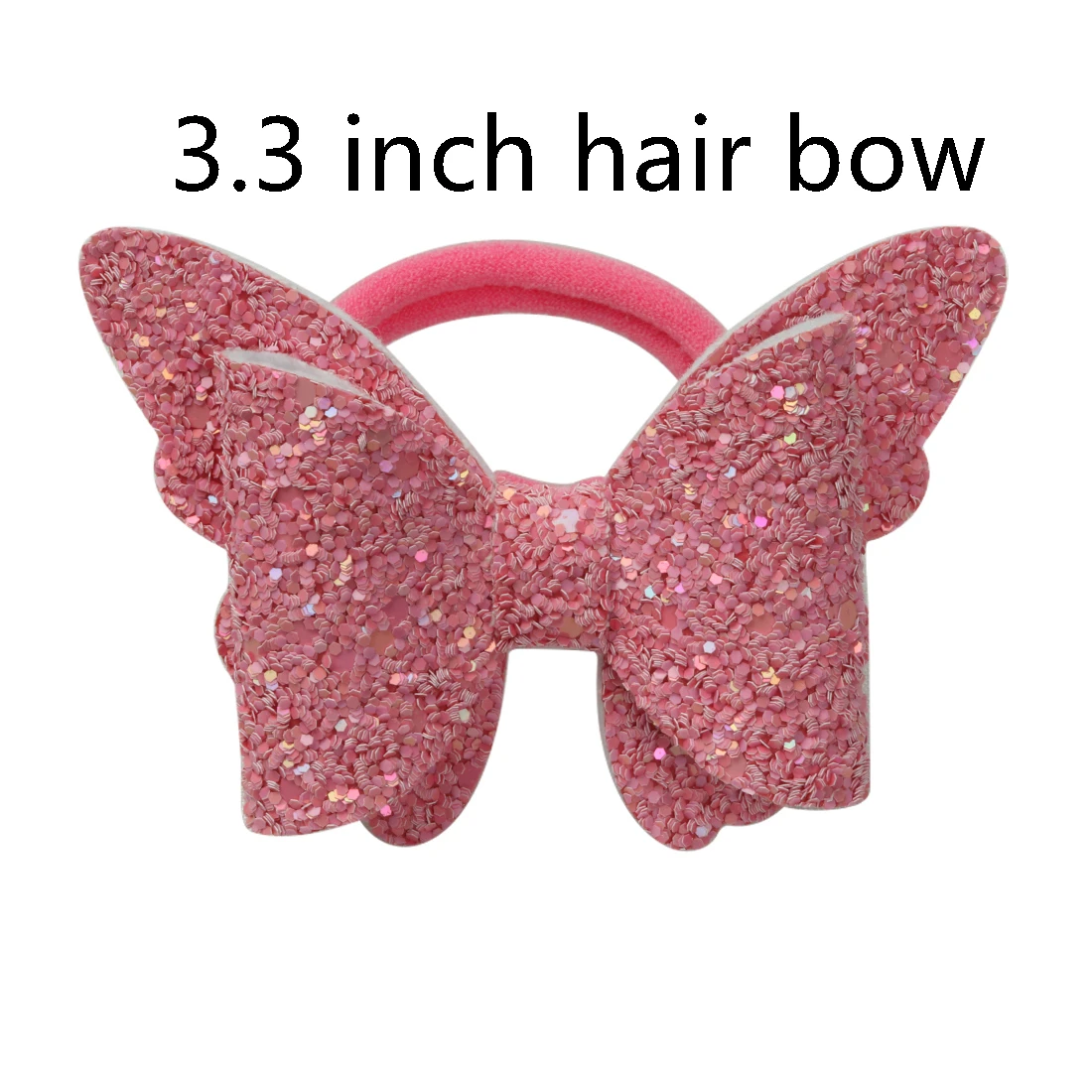 butterfly-9 1 PC Child Hair Bow Tie Elastic Hair Band Glitter Hairbow Rope Rainbow Sequin Sparkly 3 Inch Bows Mermaid Girls Sweet Headwear - Цвет: butterfly-9